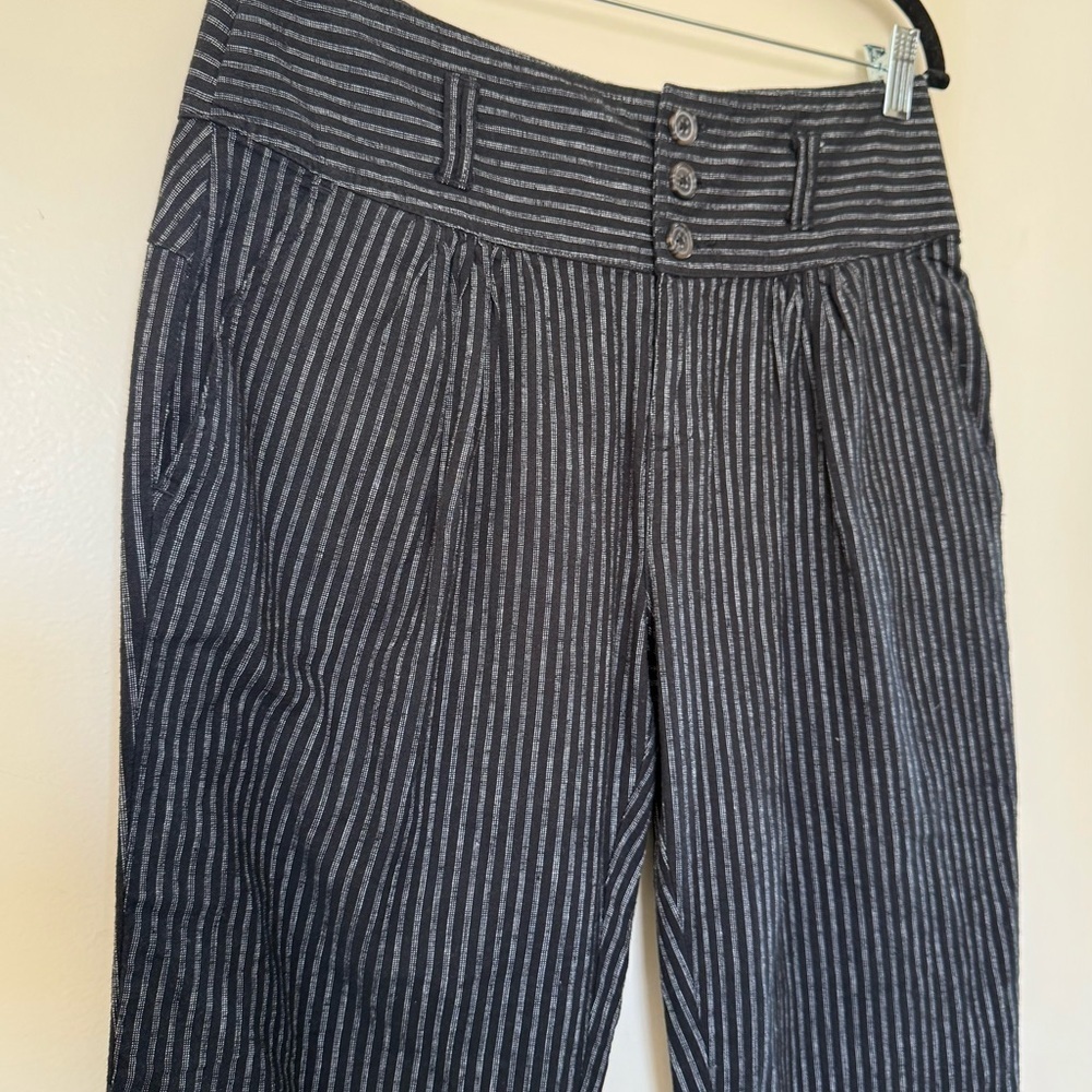 Sundance Amelia Stripe Trouser Linen Blend Pants in Size P6 - Picture 2 of 11